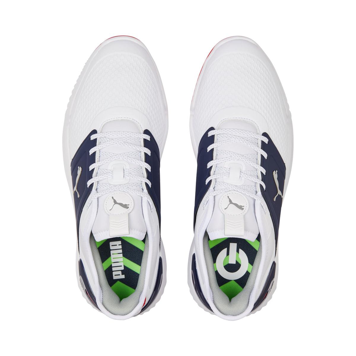 Puma Men&#39;s Ignite Elevate Wide Spikeless Golf Shoes - White/Navy