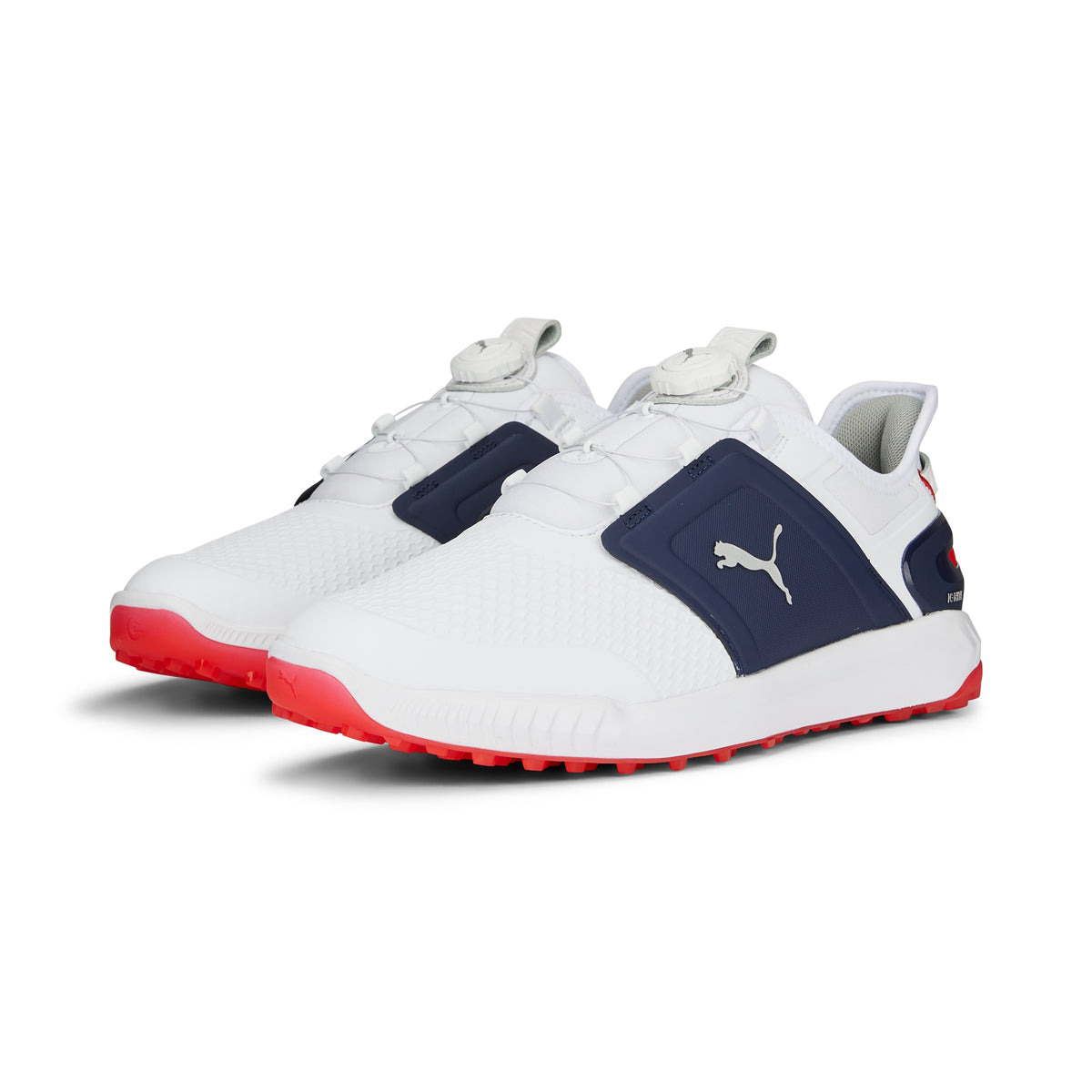Puma Men&#39;s Ignite Elevate Disc Spikeless Golf Shoes - White/Navy
