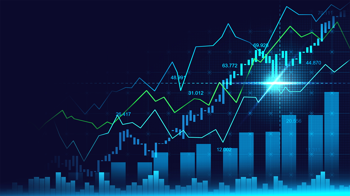 Abstract image of economic charts and data