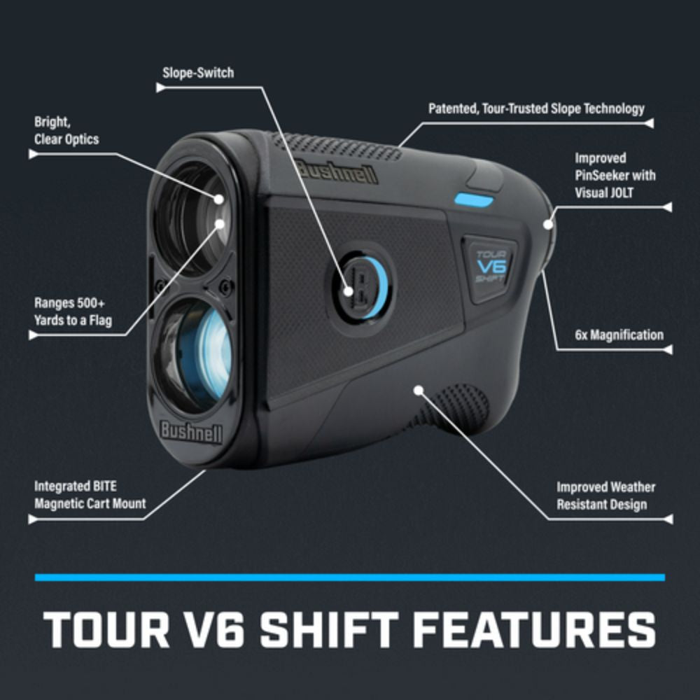 Bushnell Tour V6 Shift Golf Rangefinder - Black